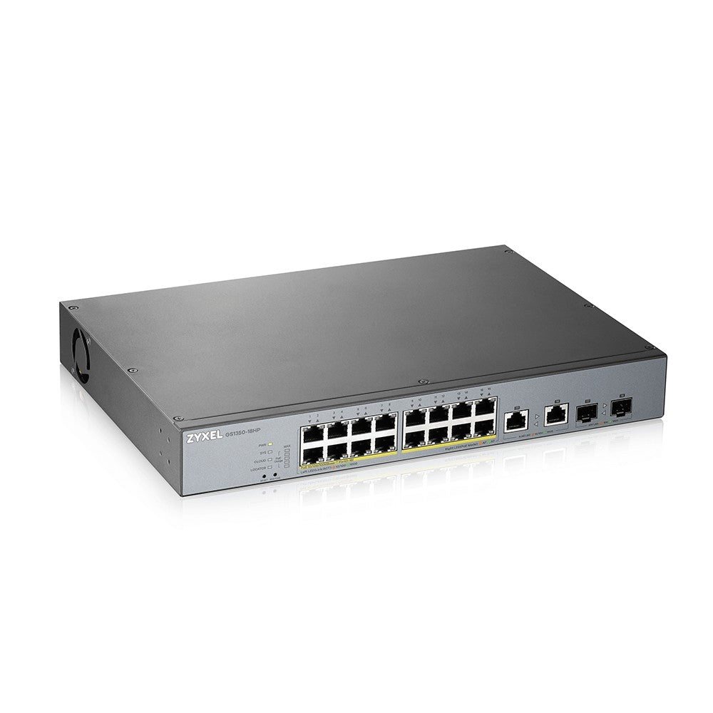Zyxel GS1350-18HP-EU0101F switch Gestionado L2 Gigabit Ethernet (10/100/1000) Energ+¡a sobre Ethernet (PoE) Gris