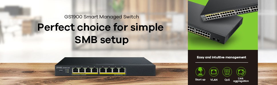 Zyxel GS1900-8 Gestionado L2 Gigabit Ethernet (10/100/1000) Negro