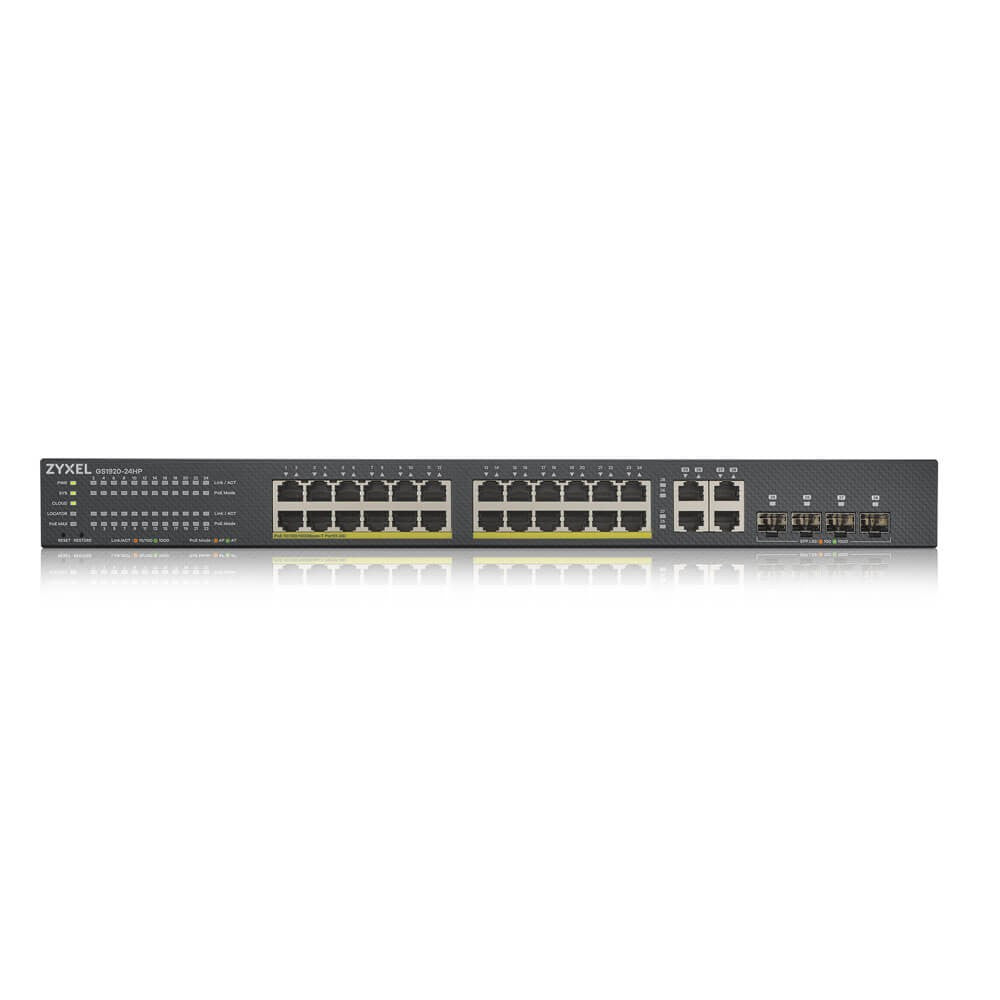 Zyxel GS1920-24HPV2 Gestionado Gigabit Ethernet (10/100/1000) Energ+¡a sobre Ethernet (PoE) Negro